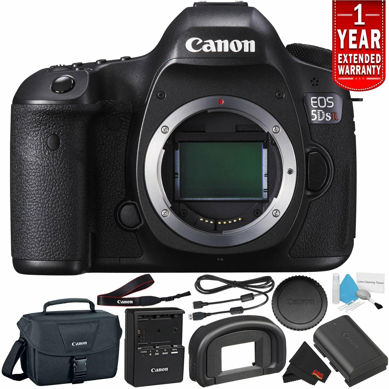 Canon EOS 5DS R Digital SLR Camera 0582C002 (Body Only) - Starter Bundle with 1 Year Extended Warranty + More - image 1 of 4