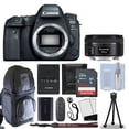 thumbnail image 1 of Canon EOS 6D MARK II DSLR Camera + 50mm F/1.8 STM Lens + 64GB & More Kit NEW - International Version, 1 of 9