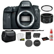 Canon EOS 6D Mark II 26.2MP Full Frame Digital SLR Camera (Body) 1897C002 Bundle Kit with Canon EF 50mm f/1.8 STM Lens + More(International Model)