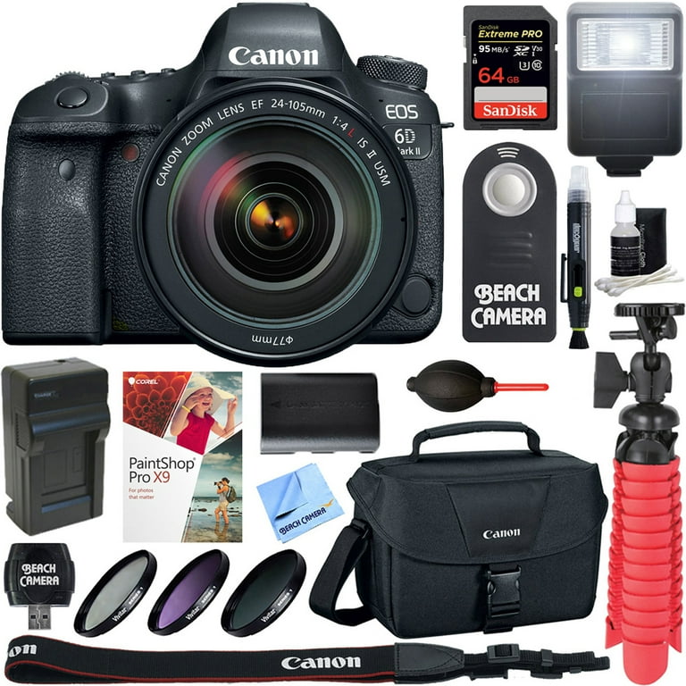 Canon EOS 6D Mark II 26.2MP Full-Frame Digital SLR Camera with 24 Canon EOS 6D Mark II 26.2MP Full-Frame Digital SLR Camera with 24