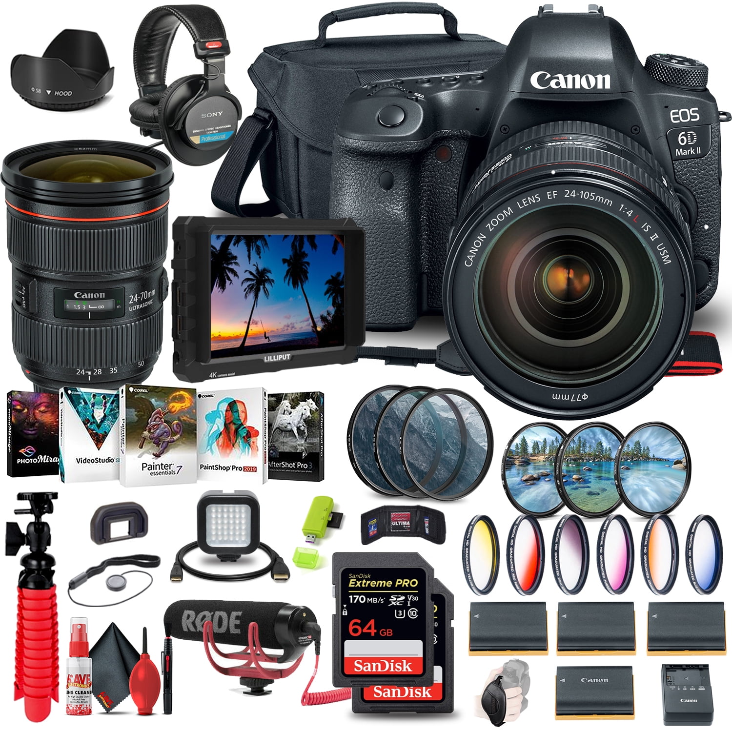 Canon EOS 6D Mark II Camera with 24-105mm f/4L II Lens (1897C009