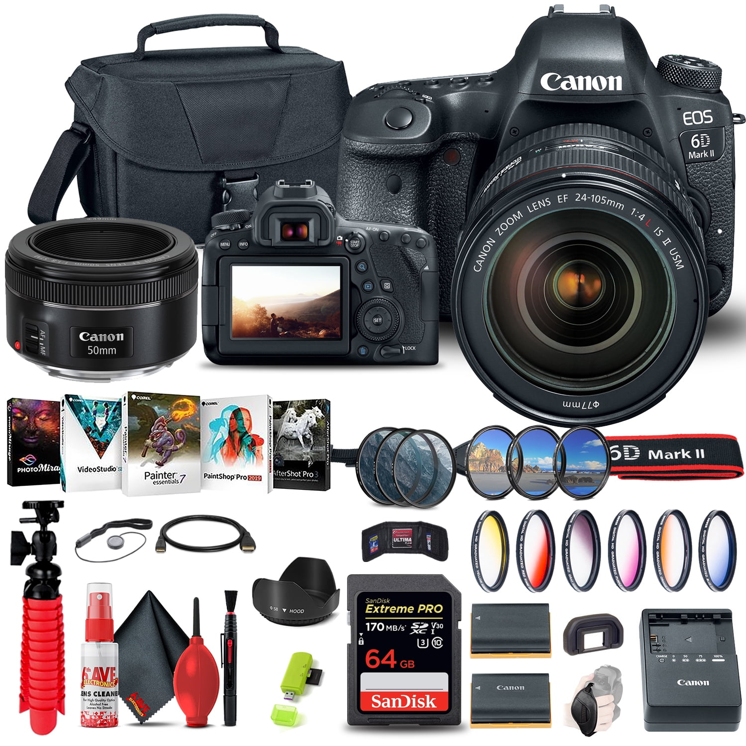 Canon EOS 6D Mark II Camera with 24-105mm f/4L II Lens (1897C009