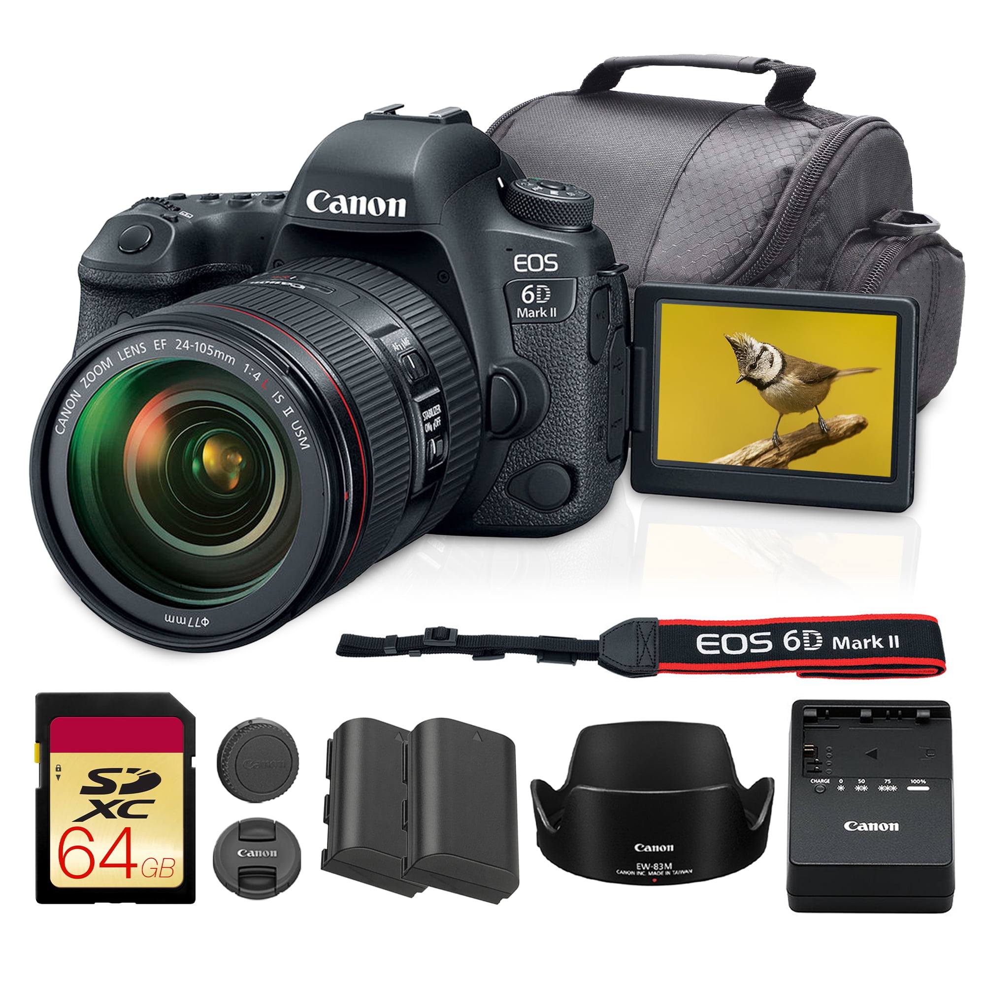 Canon EOS 6D Mark II DSLR Camera with 24-105mm f/4L II Lens Bundle