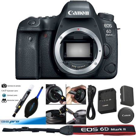 Canon EOS 6D Mark II DSLR Camera 6.2MP CMOS sensor and DIGIC 7 Image Processor With A built-in GPS module (Body) - Deal Expo Bundle