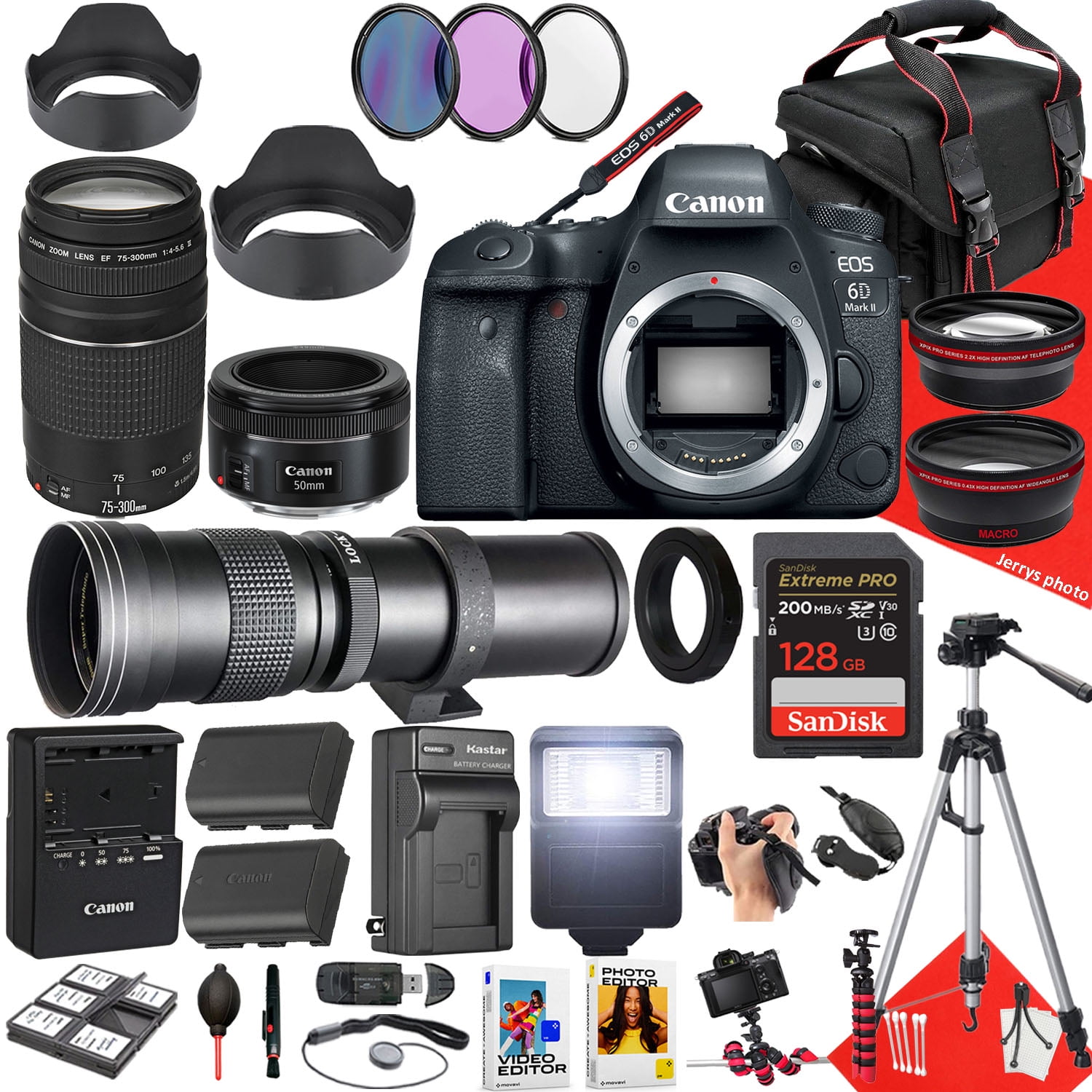 Canon EOS 6D Mark II DSLR Camera With EF 50mm f/1.8 STM, EF