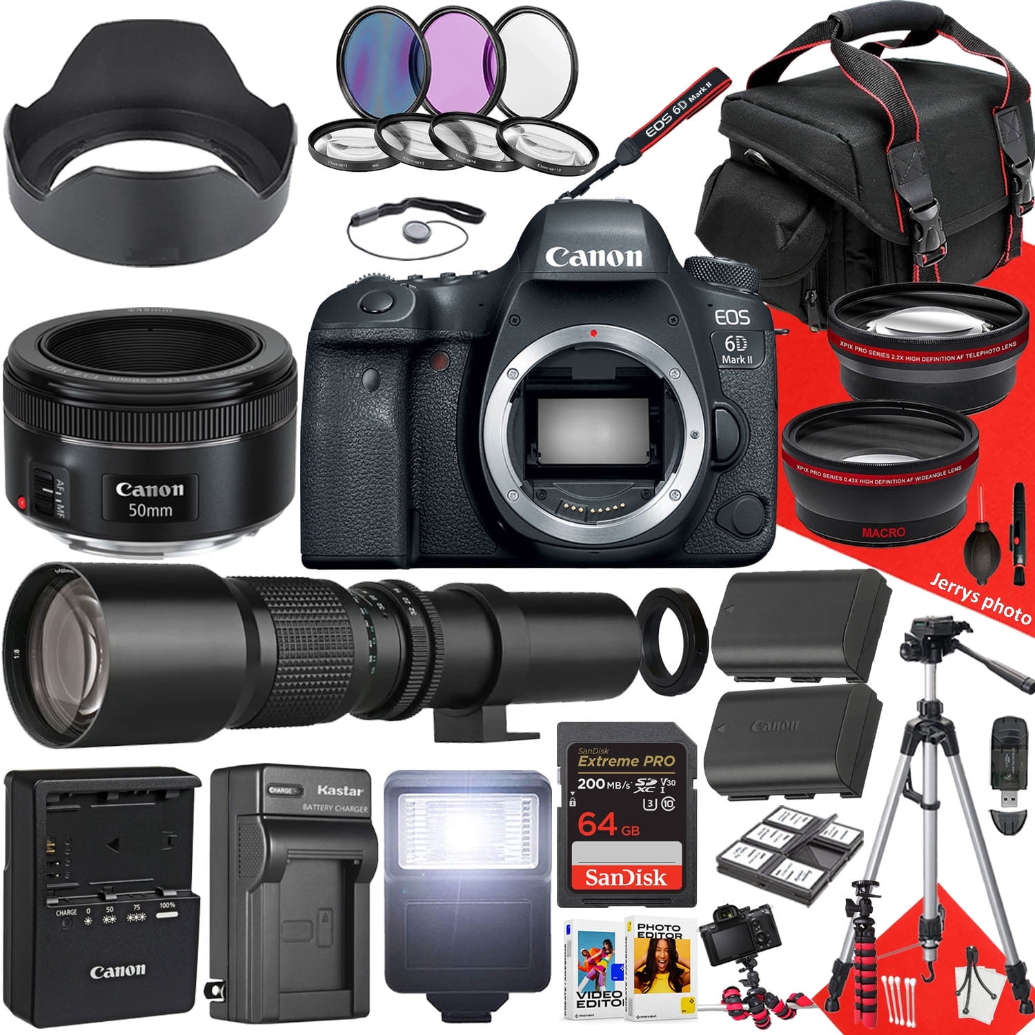 Canon EOS 6D Mark II DSLR Camera With EF 50mm f/1.8 STM And