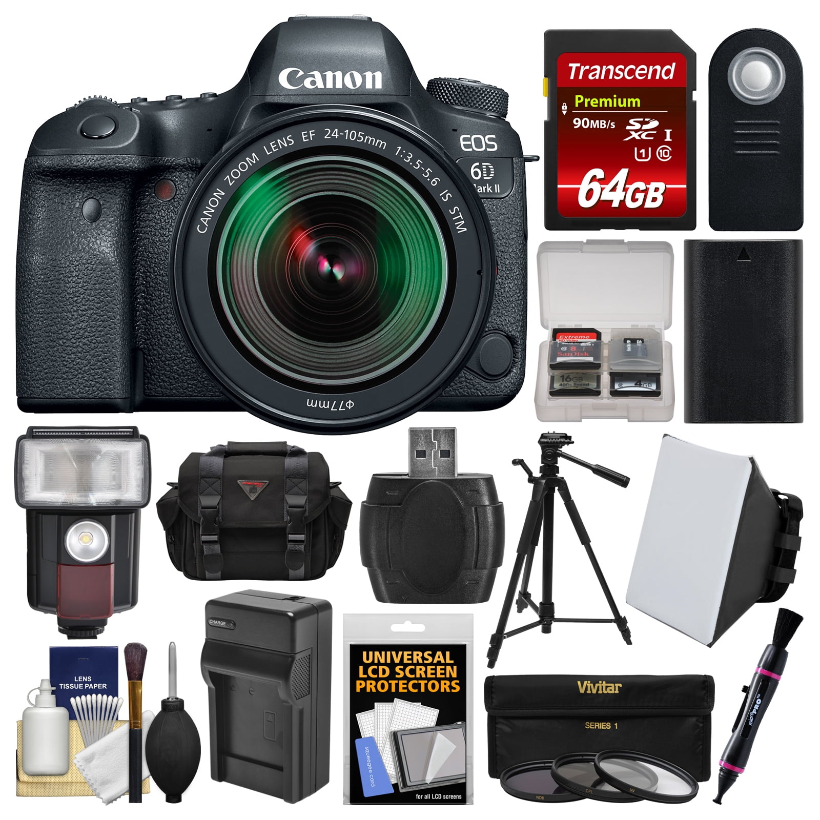 Canon EOS 6D Mark II Wi-Fi Digital SLR Camera & EF 24-105mm IS STM 