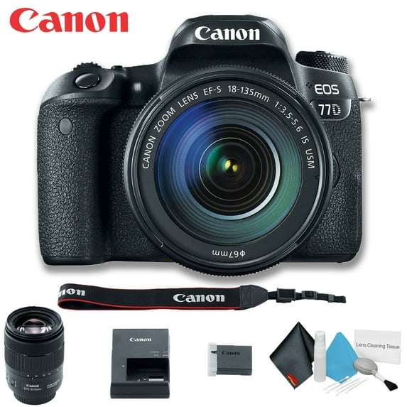 Canon 1892C002 EOS 77D DSLR Camera with 18-135mm USM Lens (International Model) Basic Bundle
