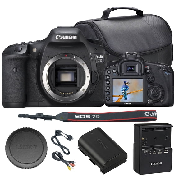Canon EOS 7D DSLR Camera Bundle | 18MP APS-C Sensor, Dual DIGIC 4 Processors, 19-Point AF System & 8 fps Continuous Shooting | Great for Sports & Wildlife Photography (3814B004) + Camera Bag