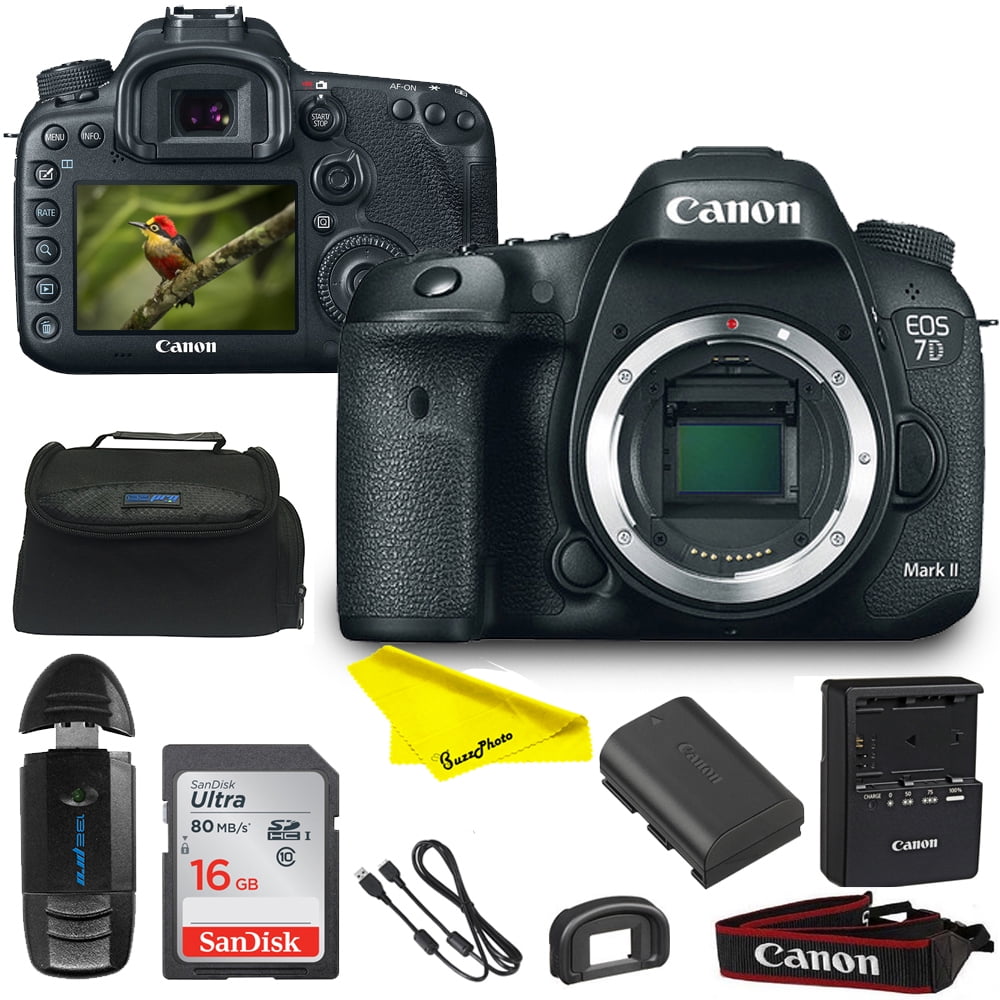 Canon EOS 7D Mark II DSLR Camera Body + Buzz-Photo Basic Bundle