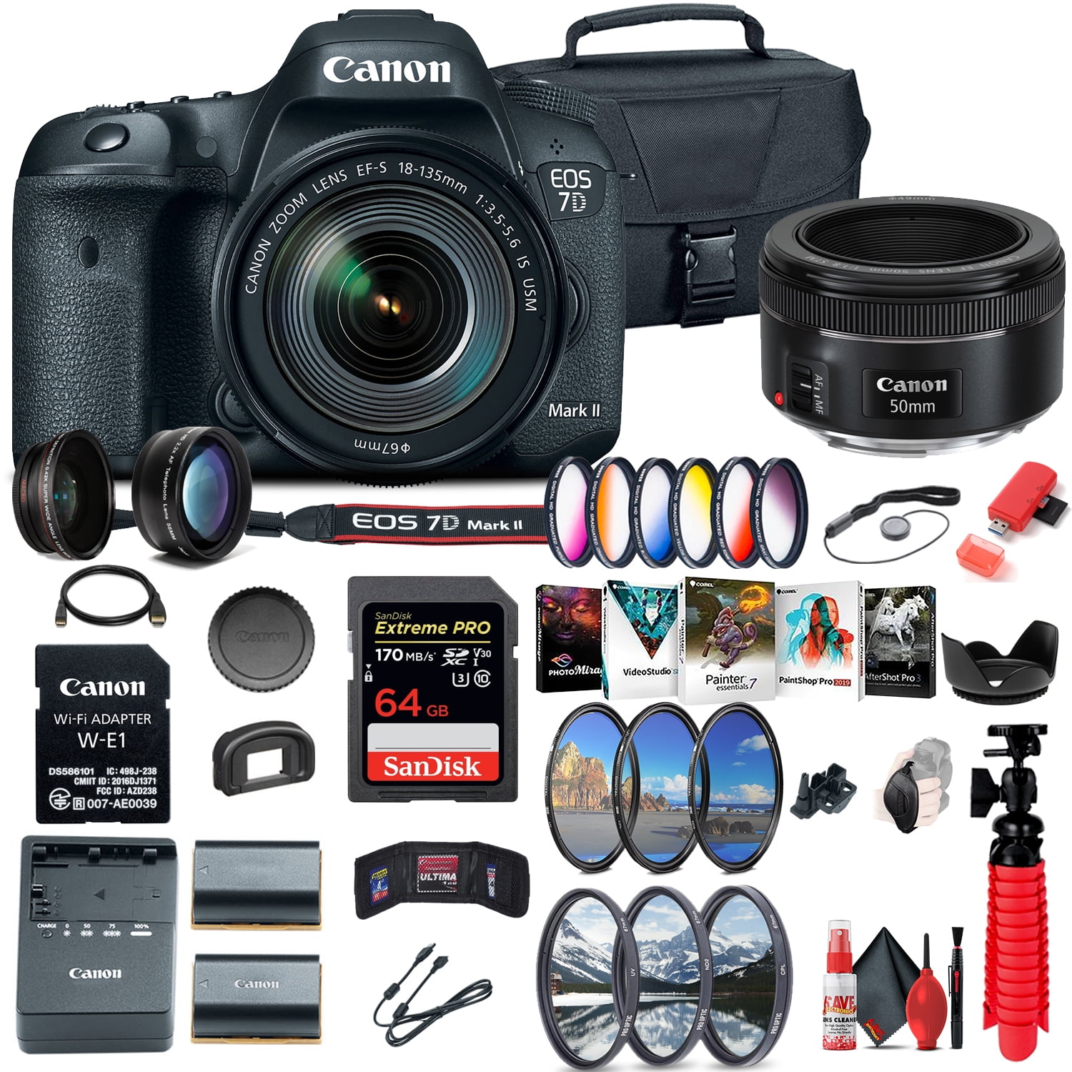 Canon EOS 5DとEOS 7D 2台セット Canon EOS 7D Mark II DSLR Camera W/ 18-135mm F/3.5-5.6 IS USM Lens
