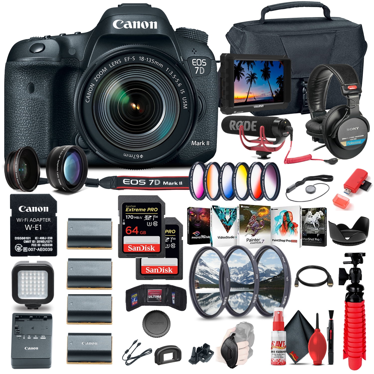 Canon EOS 7D Mark II DSLR Camera W/ 18-135mm F/3.5-5.6 IS USM Lens 