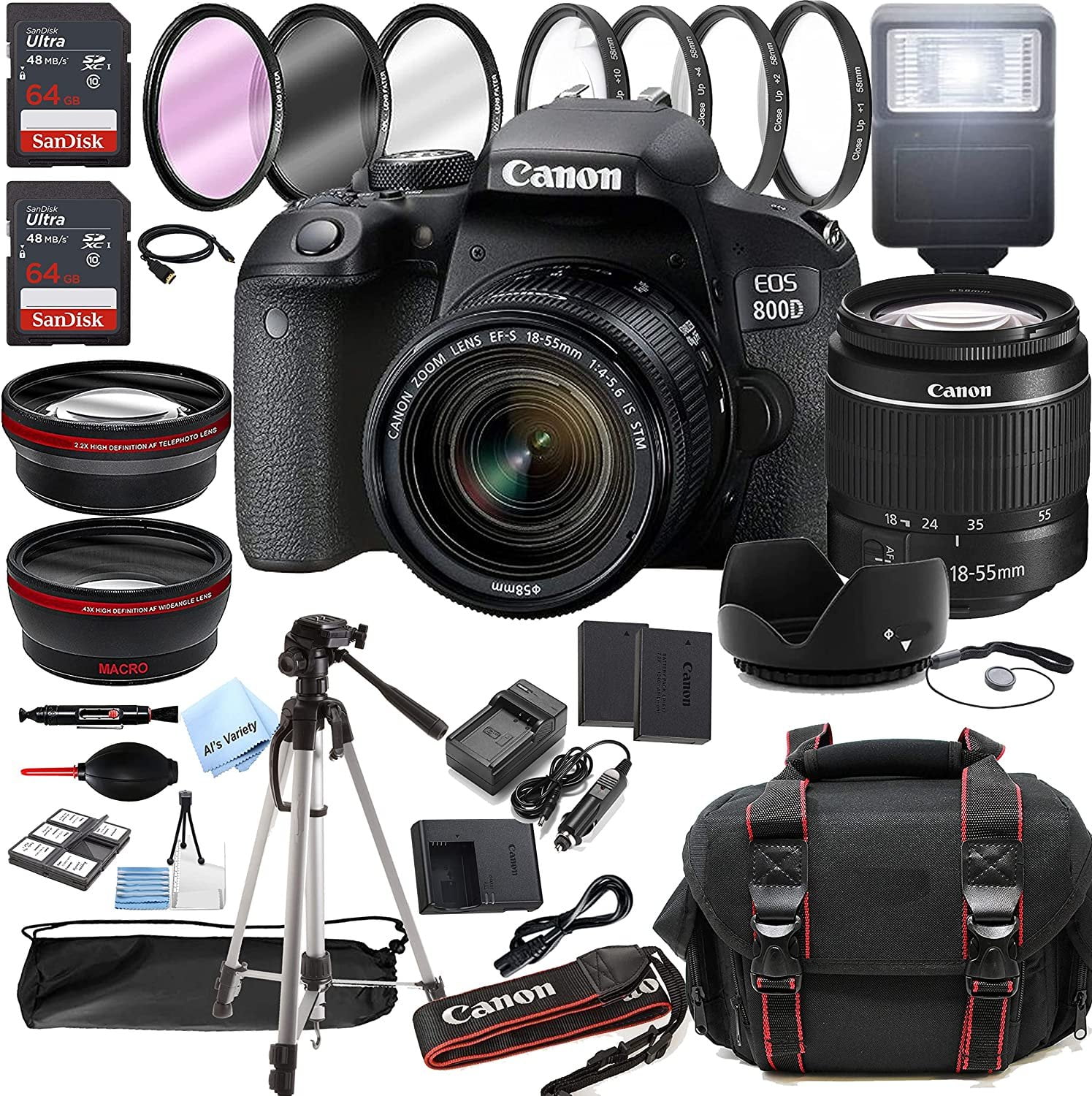  Canon EOS R10 Mirrorless Camera w/RF-S 18-45mm f/4.5-6.3 is  STM + 2X 64GB Memory + Case + Microphone + LED Video Light + More (35pc  Bundle) : Electronics