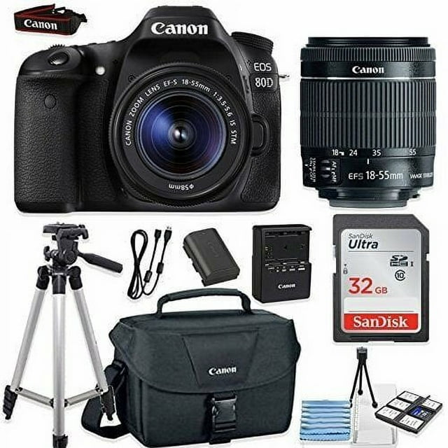 Canon EOS 80D Camera Bundle with Canon EF-S 18-55mm f/3.5-5.6 IS STM Lens