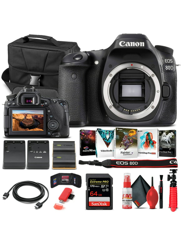 Canon EOS 80D DSLR Camera Body Only 1263C004  - Basic Bundle