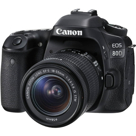 Canon EOS 80D DSLR 242MP APS-C CMOS Camera with 18-55mm Lens, Black