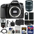 thumbnail image 1 of Canon EOS 80D Wi-Fi Digital SLR Camera Body with 18-200mm IS Lens + 64GB Card + Battery + Case + Flash + Tripod + Kit, 1 of 6