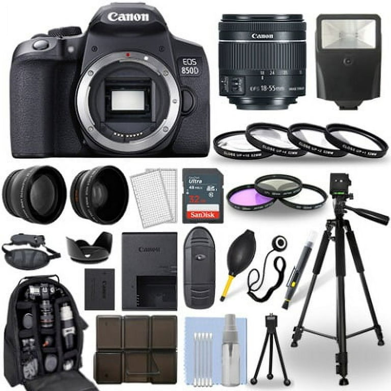 Canon EOS 850D DSLR Camera 18-55mm STM Lens 30-Piece Accessory