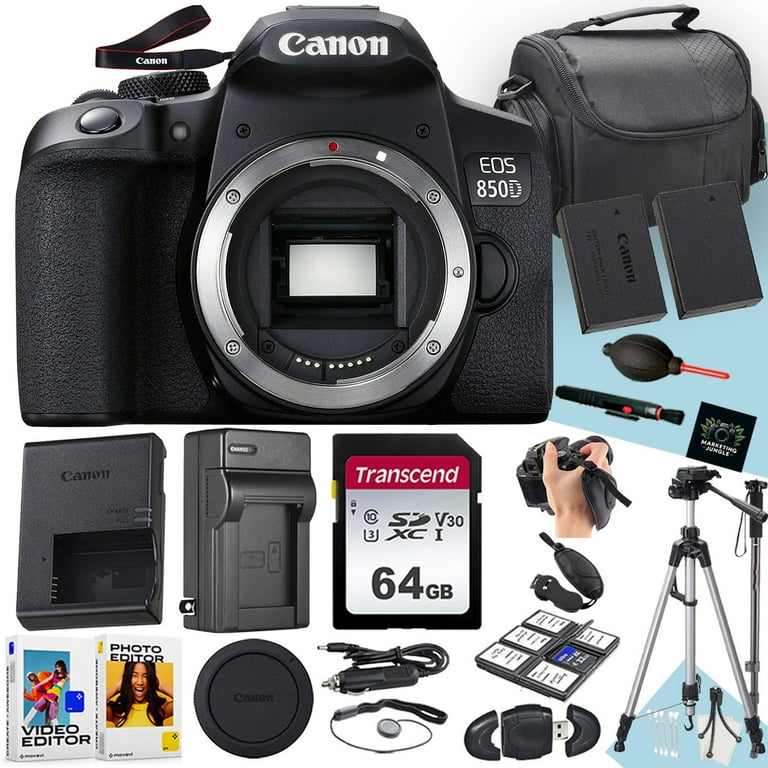 Canon EOS 850D / Rebel T8i DSLR Camera (Body Only) + 64 GB Memory 