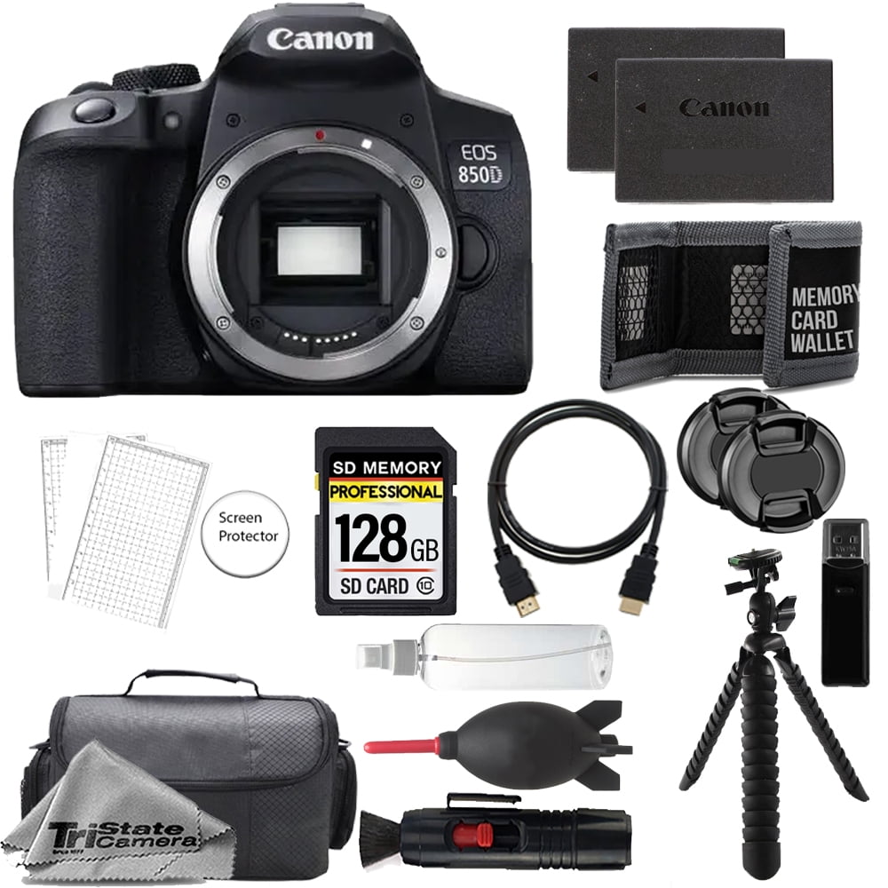 Canon EOS Rebel T8i DSLR Camera (Body Only) + 128GB + Extra Battery+ ...