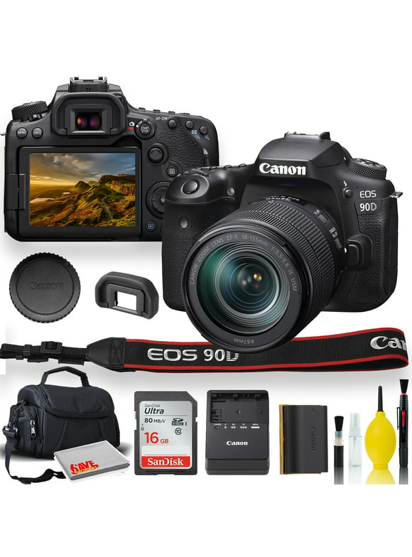 Canon EOS 90D 33 Megapixel Digital SLR Camera with Lens, 0.71", 5.31", Black
