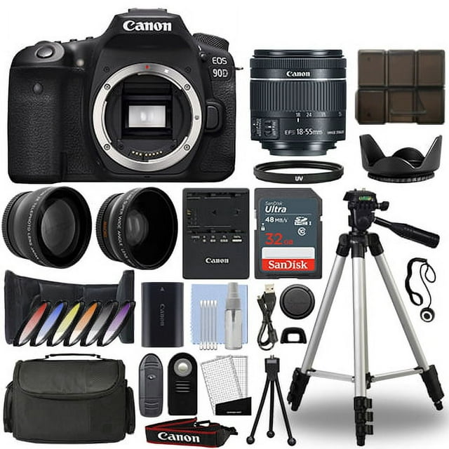 Canon EOS 90D DSLR Camera + 1855mm IS STM 3 Lens Kit + 32GB Best Value