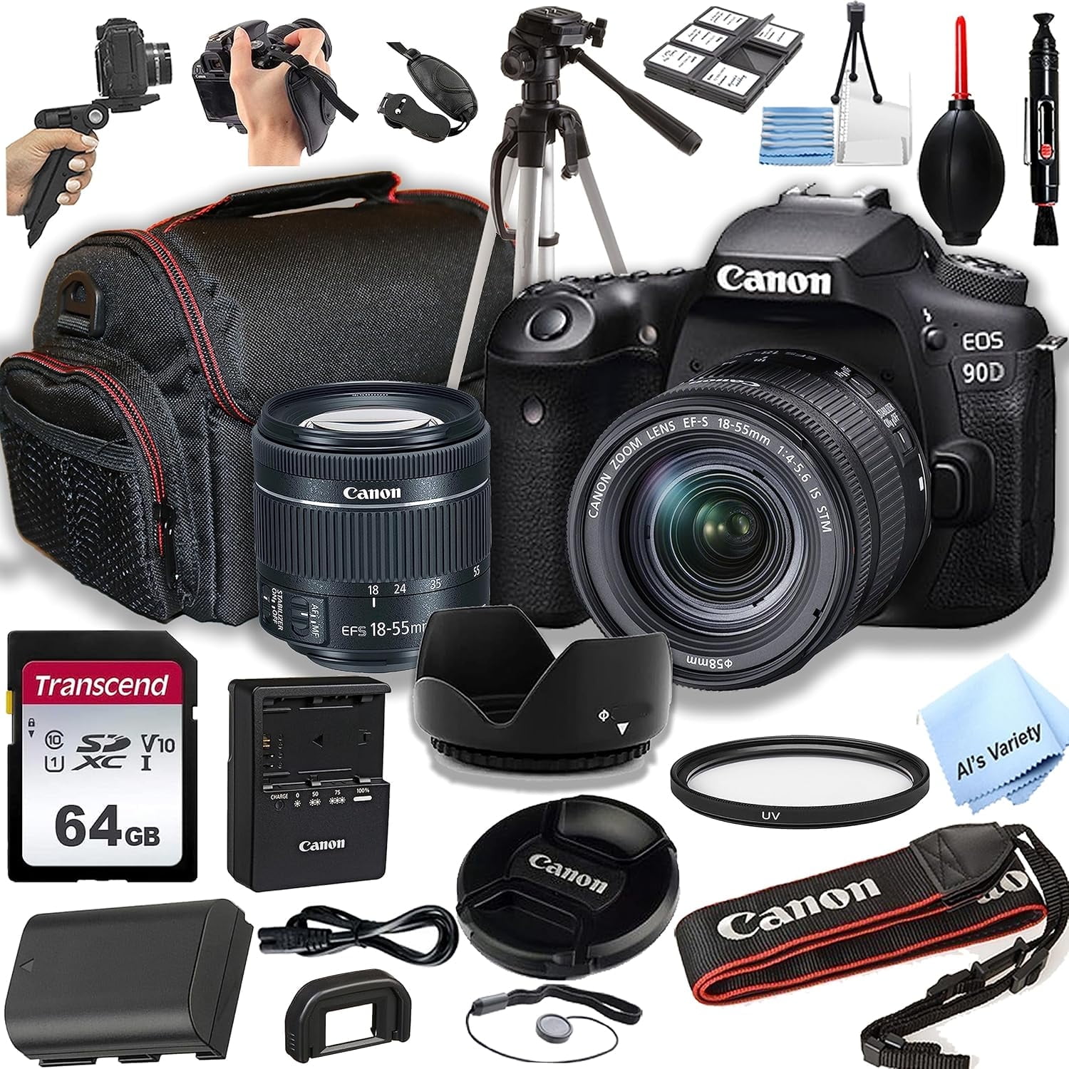 Canon EOS 90D DSLR Camera w/EF-S 18-55mm F/4-5.6 STM Zoom Lens 