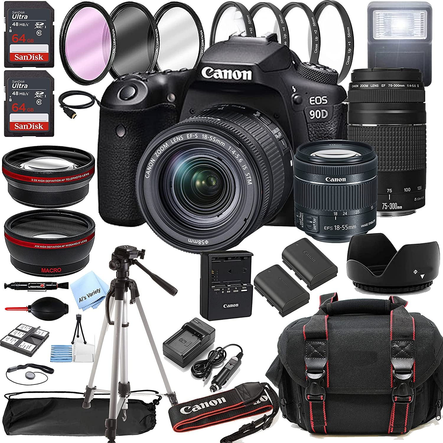 Canon EOS 90D DSLR Camera w/EF-S 18-55mm F/4-5.6 is STM Zoom Lens
