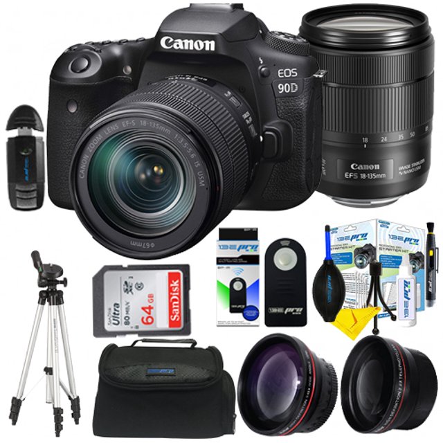 Canon EOS 90D DSLR Camera with 18135mm + Pixi Advanced Bundle
