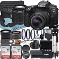 thumbnail image 1 of Canon EOS 90D DSLR Camera with 18-55mm Lens + 32GB Card + Case + Wideangle + Tripod + ZeeTech Accessory Bundle (International Version), 1 of 10