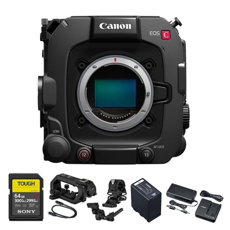 Canon EOS C400 Cinema Camera  Full-Frame 6K RF Mount Cinema Camera with BSI Sensor, 6K RAW, Dual Pixel CMOS AF & Pro Connectivity (6388C002) + 64GB Memory Card