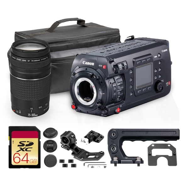 Canon EOS C700 Cinema Camera Bundle | Super 35 Cinema System with High Dynamic Range, Modular Design & Advanced Color | For Broadcast & Production (1454C002) + EF 75-300mm f/4-5.6 III Lens + More