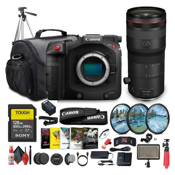 Canon EOS C80 6K Full-Frame Cinema Camera (Canon RF) + Canon RF 24-105mm Lens + More (International Version)