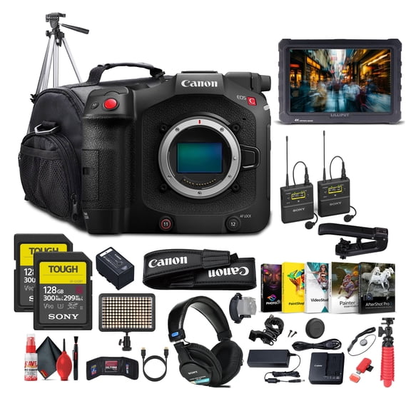 Canon EOS C80 6K Full-Frame Cinema Camera (Canon RF) + Mic System + Monitor + More (International Version)