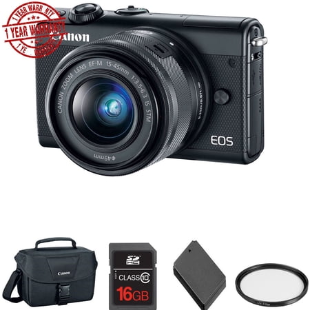 Canon EOS M100 Mirrorless Digital Camera with 15-45mm Lens Deluxe Kit (Black)