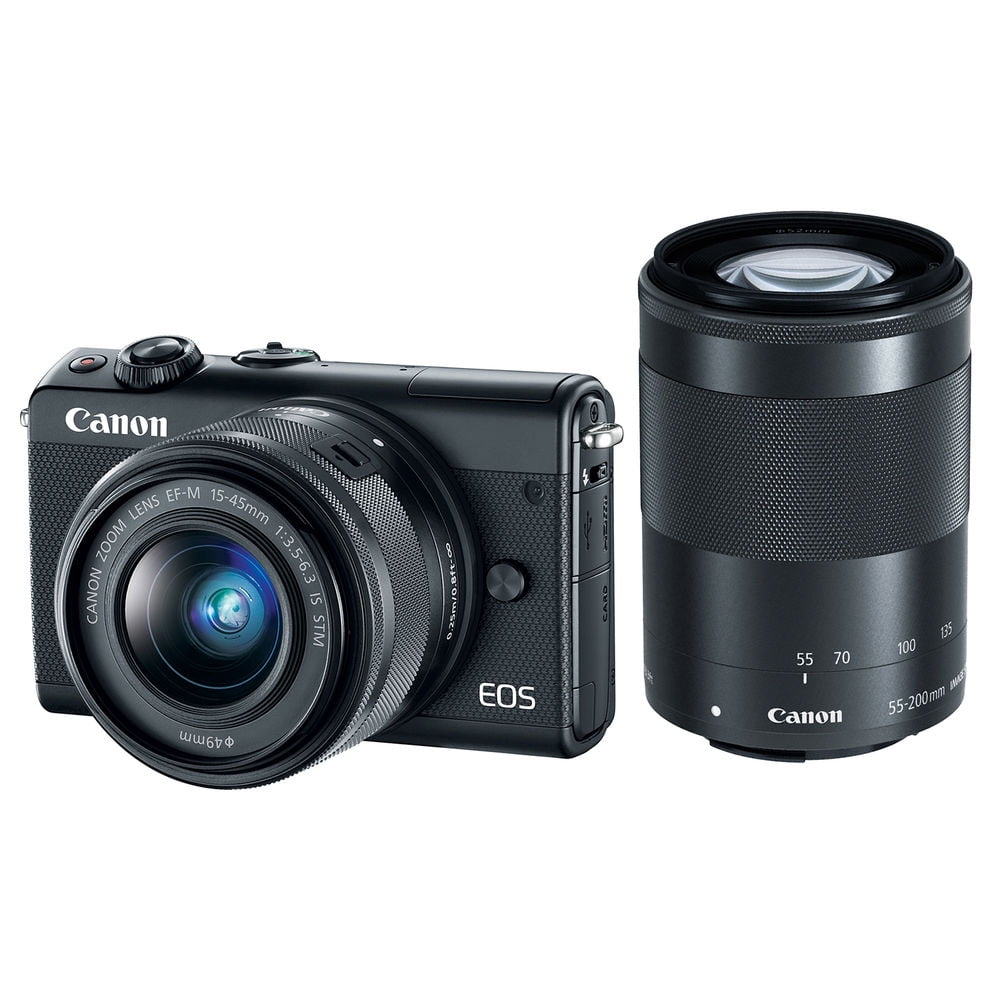 Canon EOS M100 Mirrorless Digital Camera with 15-45mm and 55-200mm