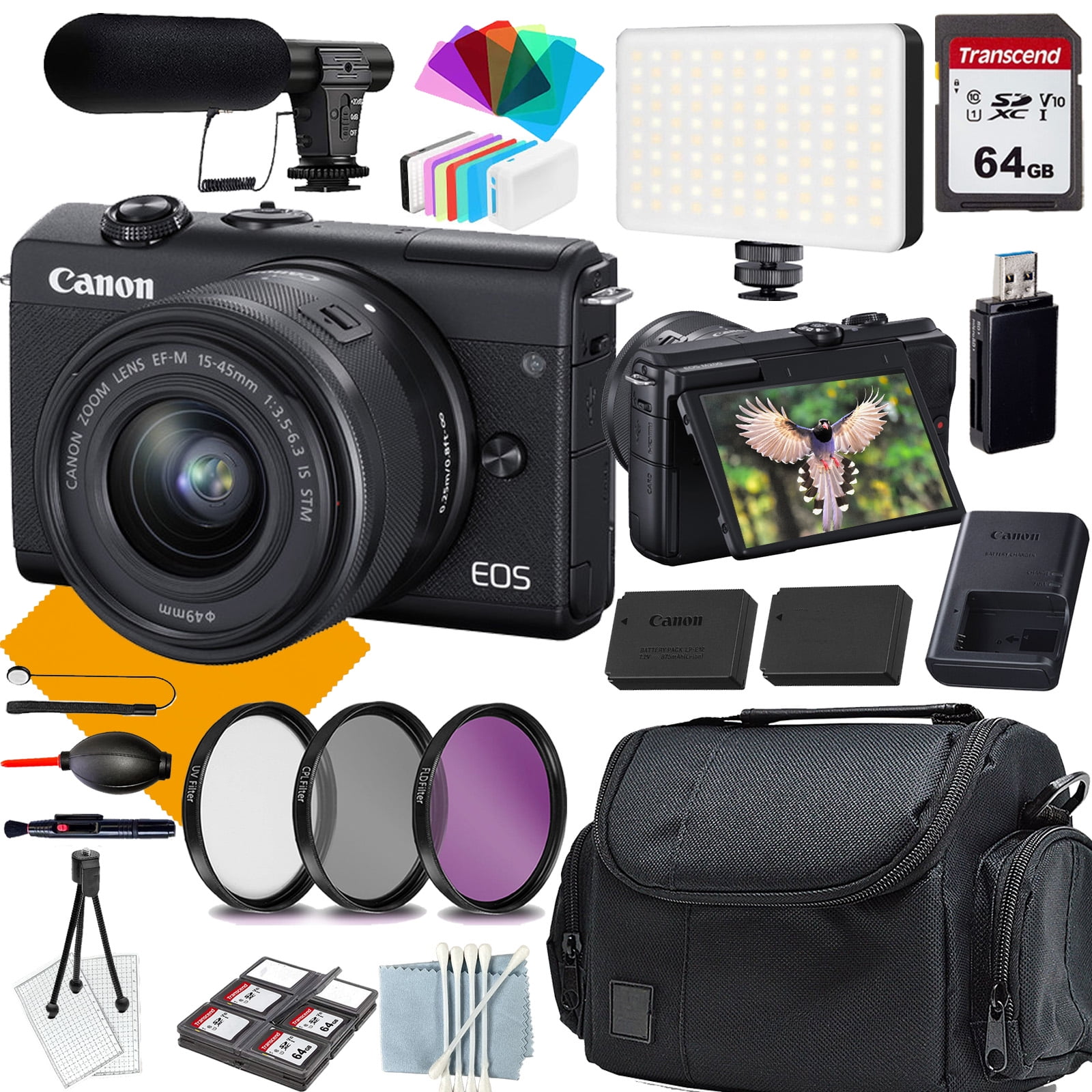 Canon EOS M200 Camera, EFM 1545mm F/3.56.3 Lens, New, NonWireless