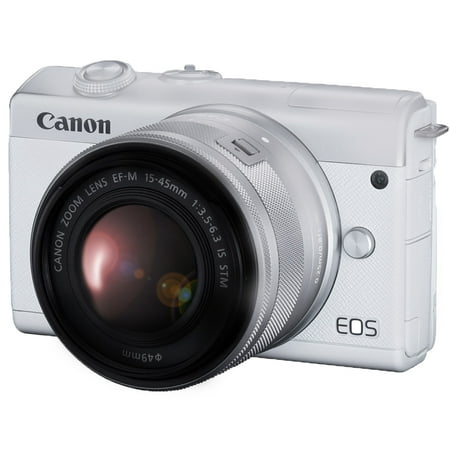 Canon EOS M200 Compact Mirrorless Digital Vlogging Camera with EF-M 15-45mm Lens, Vertical 4K Video Support, 3.0-inch Touch Panel LCD, Built-in Wi-Fi, and Bluetooth Technology, White