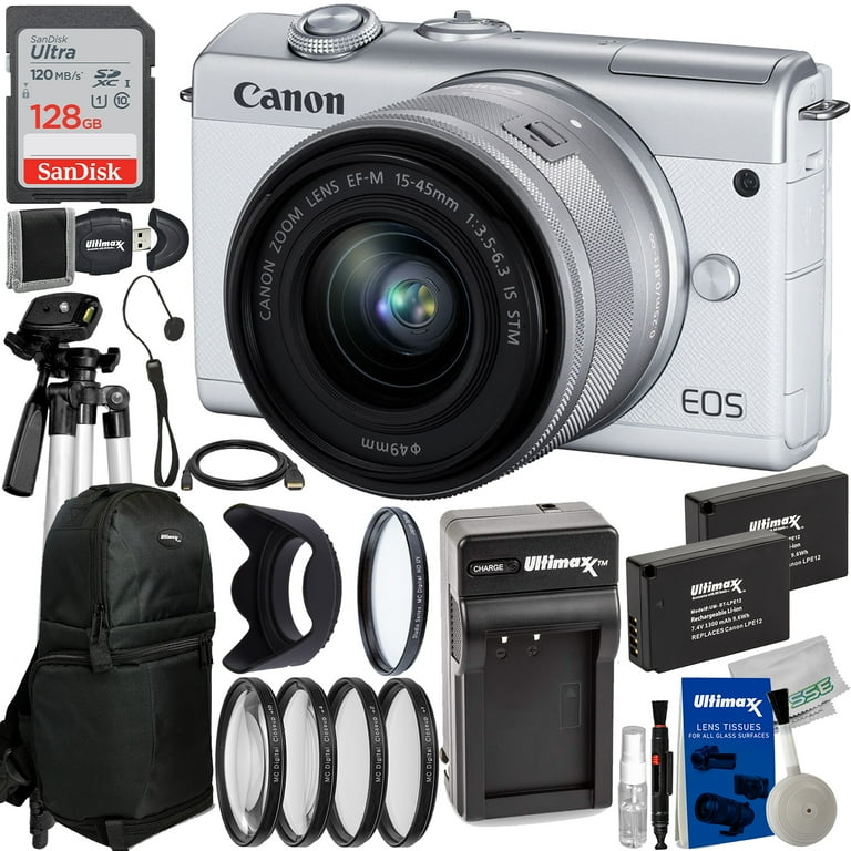 Canon EOS M200 15-45mm レンズ　ホワイト Canon EOS M200 15-45 14-45mm Lens Kit Silver White | eBay