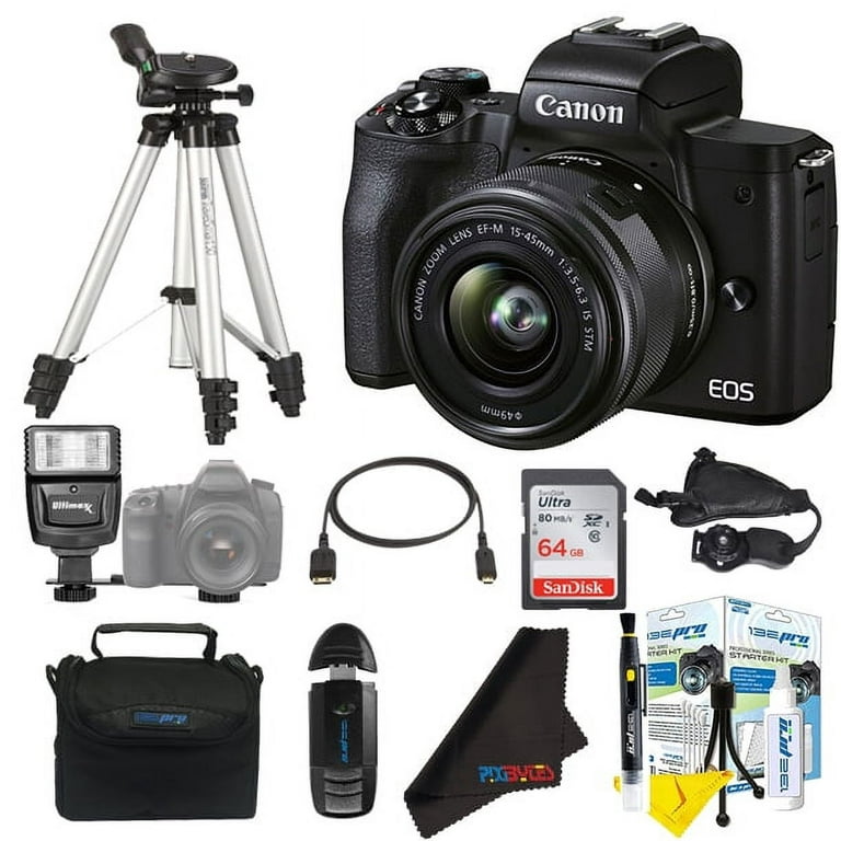 Buy Canon EOS M50 Mark II Mirrorless Camera, Black + EF-M 15-45mm IS STM +  EF-M 55-200mm IS STM Lens in Wi-Fi Cameras — Canon UAE Store