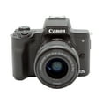 thumbnail image 1 of Canon EOS M50 Mark II Mirrorless Digital Camera w/ 15-45mm Lens (Black) (International Version), 1 of 1
