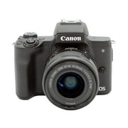 Canon EOS M50 Mark II Mirrorless Digital Camera w/ 15-45mm Lens Black International Version