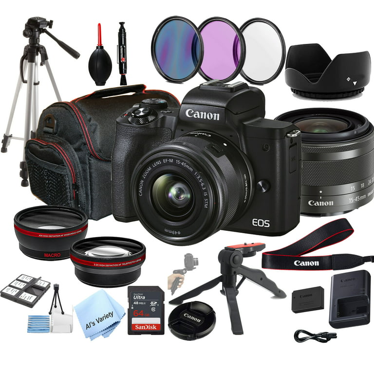 Canon EOS M50 Mark II Mirrorless Digital Camera with 15-45mm
