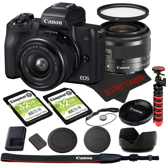 Canon EOS M50 Mirrorless Camera + 1545mm Lens, WiFi, Full HD, New