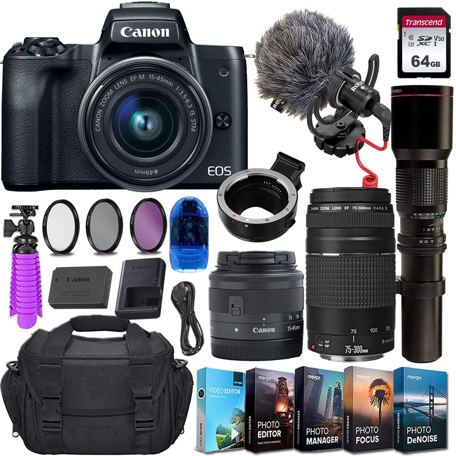 Nikon D500 20.9MP DSLR Camera (Body Only) 1559 Pro Bundle with Extra  Battery and Charger, Sandisk Ultra 32GB SD, Gadget Bag, Tripod, HDMI Cable  and More 