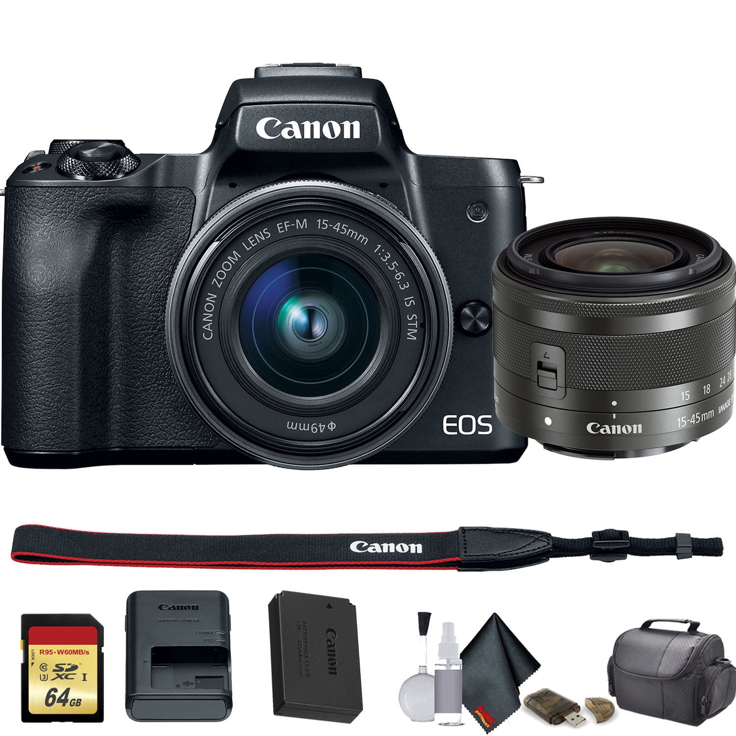 Canon EOS M50 Mirrorless Digital Camera +15-45mm Lens (Intl Model