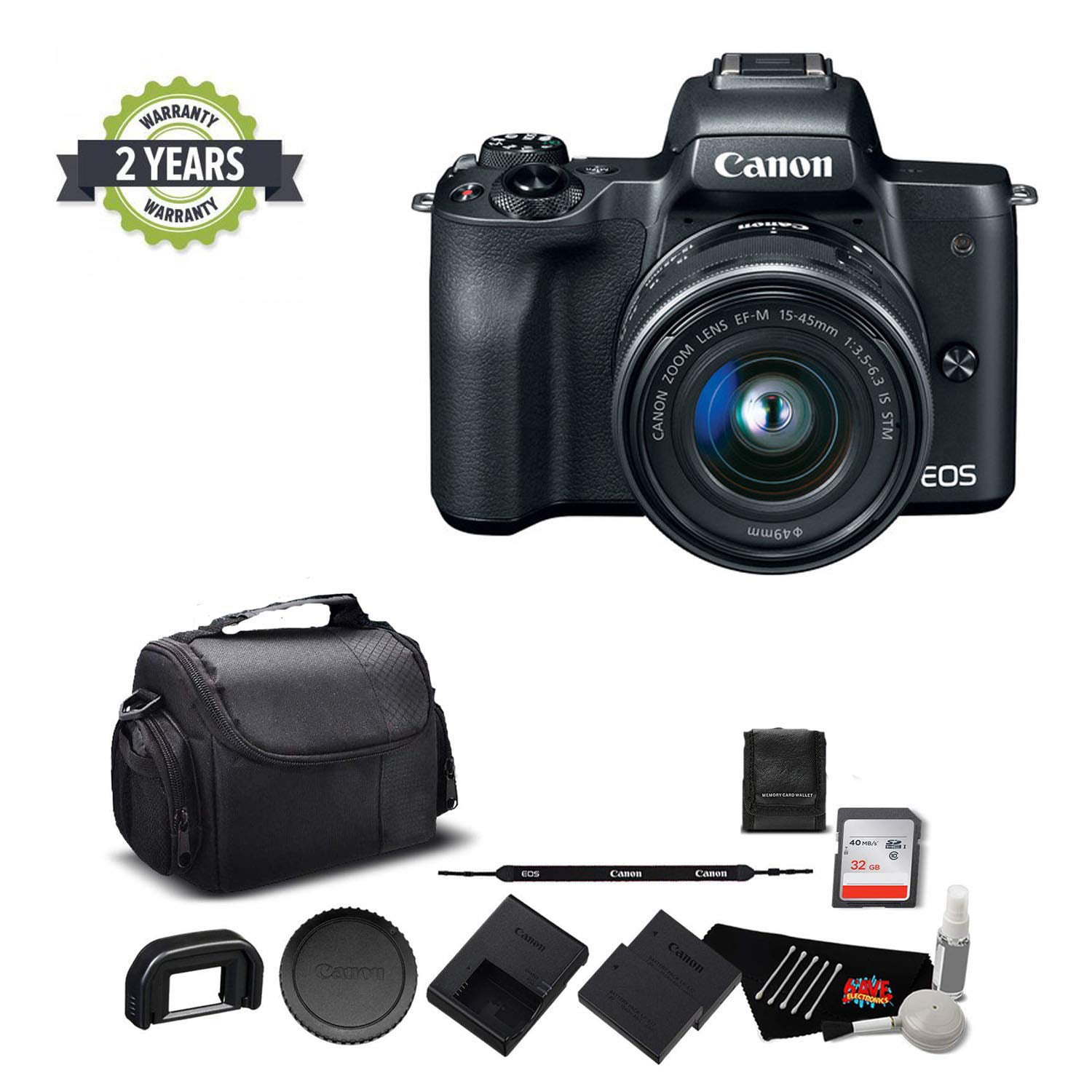Canon EOS M50 Mirrorless Digital Camera +15-45mm Lens and 4K Video 2680C011  Bund 