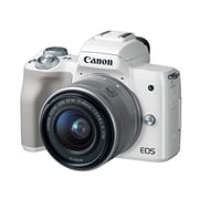 Canon EOS M50 Wi-Fi Digital ILC Camera + EF-M 15-45mm IS STM Lens White