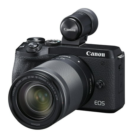 Canon - EOS M6 Mark II Mirrorless Camera with EF-M 18-150mm Lens and EVF-DC2 Viewfinder - Black