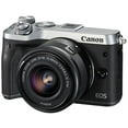 thumbnail image 1 of Canon EOS M6 Mirrorless Digital Camera with 15-45mm Lens (Silver) - (Intl Version), 1 of 6